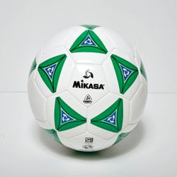 Image for Mikasa Size 5 Deluxe Cushioned Soccer Ball, Ages 12 and Up, 27 Inch Diameter, White/Green from School Specialty