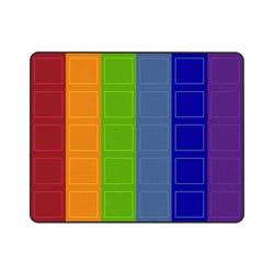 Childcraft Rainbow-Colored Squares Carpet, Rectangle 4000116