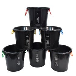 Image for Sportime Drum-N-Store Buckets, 18 x 12 Inches, Black, Set of 6 from School Specialty