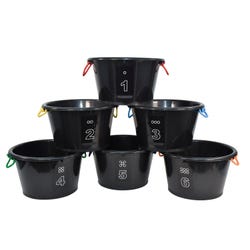 Image for Sportime Drum-N-Store Buckets, 18 x 12 Inches, Black, Set of 6 from School Specialty