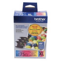 Image for Brother Ink Toner Cartridge, LC753PKS, Tri-Color, Pack of 3 from School Specialty