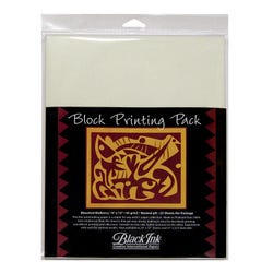 Image for Black Ink Block Printing Paper Pack, 9 x 12 Inches, Bleached Mulberry, 25 Sheets from School Specialty