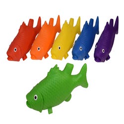 Image for Sportime Rubberlike Fish, Assorted Colors, Set of 6 from School Specialty