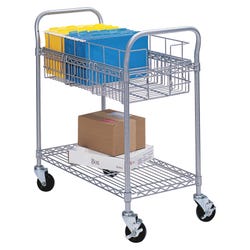 Image for Safco Mail Cart, 39 in W X 18-3/4 in D X 38-1/2 in H, 600 lb, Gray, Powder Coated from School Specialty