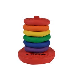 Image for Sportime Soff-Ring Toss Game with Post, Assorted Colors, Set of 6 Rings from School Specialty