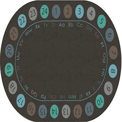Image for Childcraft Colorful Circles ABC123 Carpet, Oval from School Specialty
