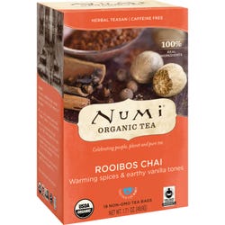 Image for Numi Rooibos Chai Herbal Premium Organic Tea, Box of 18 Bags from School Specialty