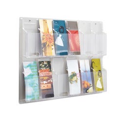 Image for Safco Break-Resistant Unobtrusive Magazine/Literature Display Rack, 12 Pamphlet, 30 x 2 x 20-1/4 Inches , Clear from School Specialty