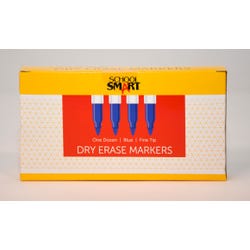 School Smart Dry Erase Pen Style Markers, Fine Tip, Blue, Pack of 12 Item Number 1593101