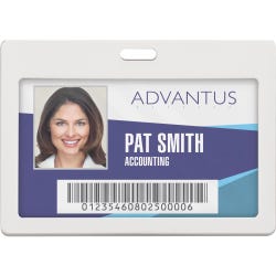 Image for Advantus Badge Holders, Rigid, Horiz, 2 x 3-1/4 Inches Insert, Pack of 6, White from School Specialty