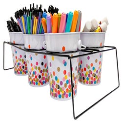 Image for Teacher Created Resources Confetti Buckets and Caddy Set with Six Buckets from School Specialty