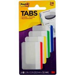 Image for Post-it Filing Tabs, 2 Inches, Lined, Assorted Primary Colors, Pack of 24 from School Specialty