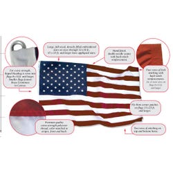 Image for Annin Nyl-Glo ColorFast Nylon USA Full Size Large State Flag, 4 X 6 in from School Specialty