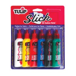 Image for Tulip Washable Slick 3D Fabric Paint Set, Assorted Colors, Set of 6 from School Specialty