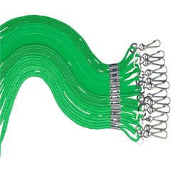 Image for Sportime Braided Nylon Lanyards with Clip, Green, Pack of 12, 20 Inch from School Specialty
