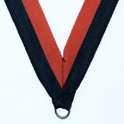 Image for Neck Ribbon, 7/8 x 32 Inches, Black/Orange from School Specialty