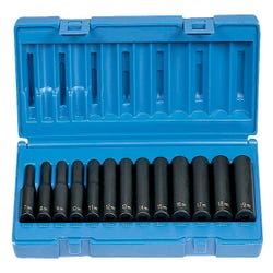 Image for Grey Pneumatic 13-Piece Deep Length Socket Set - Metric, 3/8 in, Set of 13 from School Specialty