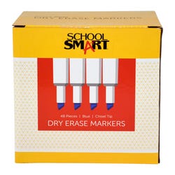 Image for School Smart Dry Erase Markers, Chisel Tip, Low Odor, Blue, Pack of 48 from School Specialty
