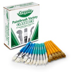 Crayola Large Paintbrush Variety Classpack, Assorted Types, Easy Grip Handles, Assorted Sizes, Set of 36 Item Number 1569581