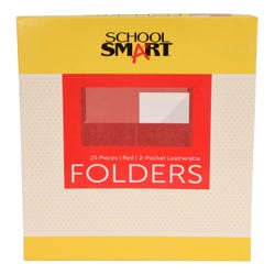Image for School Smart Extra-Large Folders with Pockets, 9 x 12 Inches, Red, Pack of 25 from School Specialty