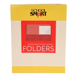 Image for School Smart Extra-Large Folders with Pockets, 9 x 12 Inches, Red, Pack of 25 from School Specialty