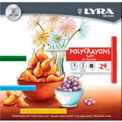 Image for Lyra Polycrayons Soft Pastels, Assorted Colors, Set of 24 from School Specialty
