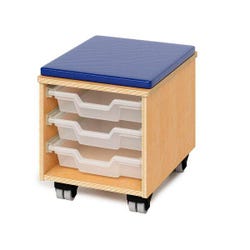 Image for Whitney Brothers Teachers Rolling Stool, 3 Trays, 14-1/2 x 18-1/2 x 16-1/2 Inches from School Specialty