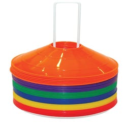 Image for Champion Half Cone Markers with Storage Rack, 9 x 2 Inches, Set of 48 from School Specialty