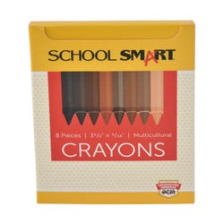 Image for School Smart Crayons, Standard Size, Assorted Multicultural Colors, Set of 8 from School Specialty