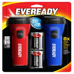 Image for Eveready LED Economy Flashlight, Assorted Colors, Pack of 2 from School Specialty