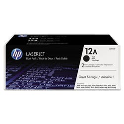 Image for HP 12A Ink Cartridge, Q2612D, Black, Pack of 2 from School Specialty