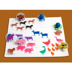 Image for Ready2Learn Giant Farm Animals Stamps, 3 Inches, Set of 10 from School Specialty