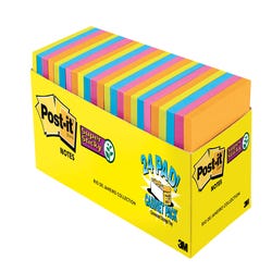 Image for Post-it Sticky Notes Cabinet Pack, 3 x 3 Inches, Energy Boost Colors, 24 Pads with 70 Sheets from School Specialty