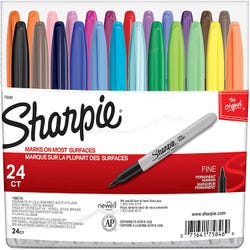 Image for Sharpie Fine Permanent Markers, Fine Tip, Assorted Colors, Set of 24 from School Specialty
