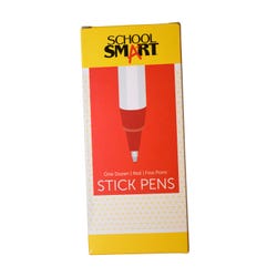 Image for School Smart Round Stick Pen, Fine Tip, Red, Pack of 12 from School Specialty