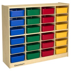 Image for Childcraft Mobile Cubby Unit, 24 Assorted Color Trays, 47-3/4 x 14-1/4 x 30 Inches from School Specialty