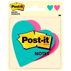 Image for Post-it Heart Shaped Super Sticky Notes, 3 x 3 Inches, Assorted Colors, Pad of 75 Sheets, Pack of 2 from School Specialty