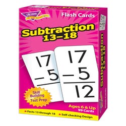 Image for Trend Enterprises Subtraction Flash Cards, Facts 13 Through 18, Set of 99 from School Specialty