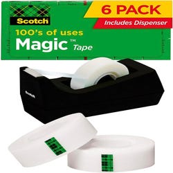 Image for Scotch 810 Magic Tape with Dispenser, 0.75 x 1296 Inches, Matte Clear, Pack of 6 from School Specialty