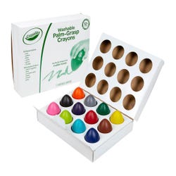 Image for Crayola Washable Palm Grasp Crayons, Assorted Colors, Set of 12 from School Specialty