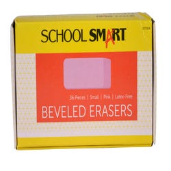 School Smart Beveled Block Erasers, Small, Pink, Pack of 36 Item Number 077354