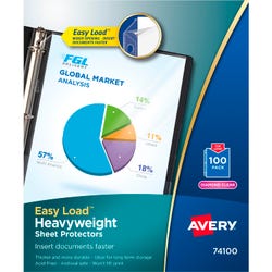 Image for Avery Heavyweight Sheet Protectors, 8-1/2 x 11 Inches, Diamond Clear, Pack of 100 from School Specialty