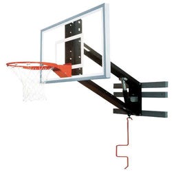 Image for Bison ZipCrank Adjustable Height Basketball Shooting Station with Glass Backboard, 54 x 36 Inch Backboard, Steel from School Specialty