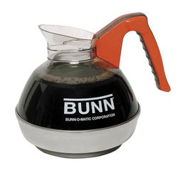Image for Bunn-O-Matic Unbreakable Decanter for Decaf Coffee, 12 Cup, Clear, Orange Handle from School Specialty
