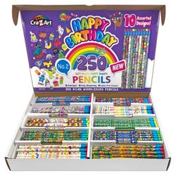 Image for Cra-Z-Art Happy Birthday Pencils, No 2, Pre-Sharpened, Class Pack of 250 from School Specialty