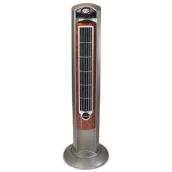 Image for Lasko Wind Curve Tower Fan with Nighttime Setting, Gray/Woodgrain from School Specialty