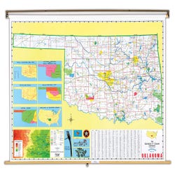Image for Nystrom Oklahoma Pull Down Roller Classroom Map, 68 x 50 Inches from School Specialty
