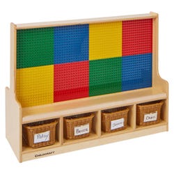 Image for Childcraft Dual-Sided Building-Brick Activity Center with Basket Trays, Preschool Grids, 39-1/2 x 14-1/4 x 30 Inches from School Specialty