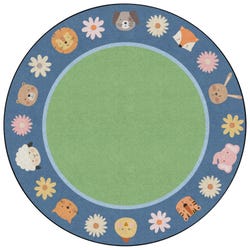 Image for Childcraft Animal Friends Border Carpet, Round from School Specialty