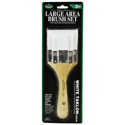 Royal & Langnickel Multi-Purpose White Taklon Paint Brush Set, Assorted Size, Set of 3 Item Number 402546